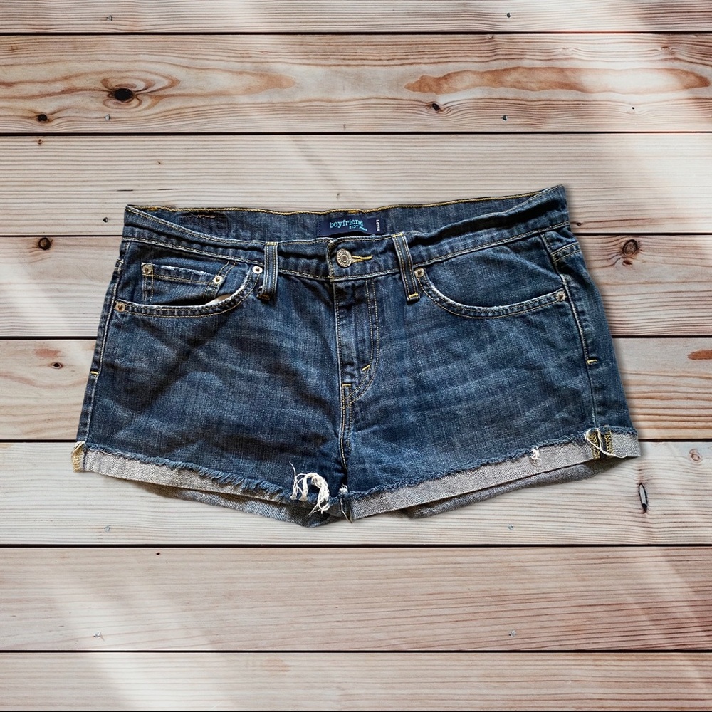 LEVIS 513 Jeans Red Star Denim BoyfriendShorts 7